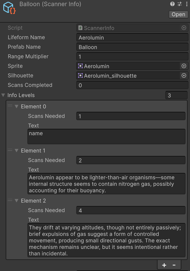 Journal Scriptable Objects