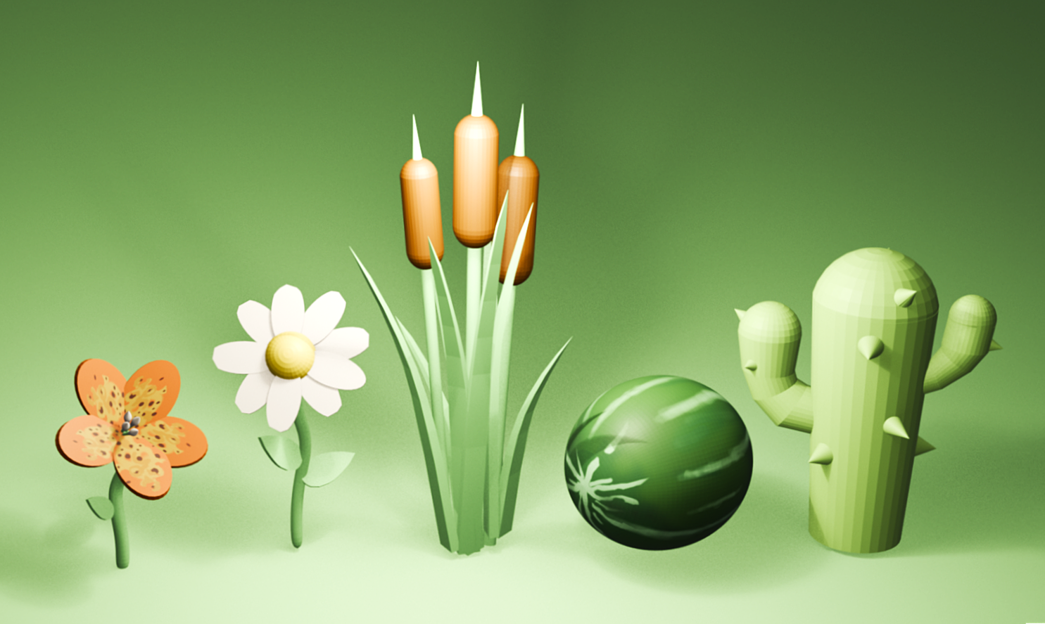 Flower Defense 3D Models
